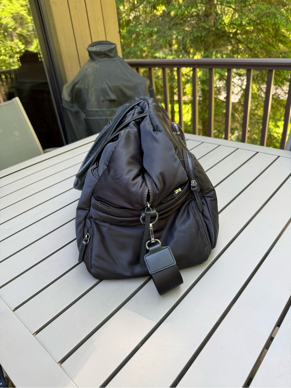 MZ Wallace Black Quilted Duffel with Multiple Front Pockets - Picture 3 of 11
